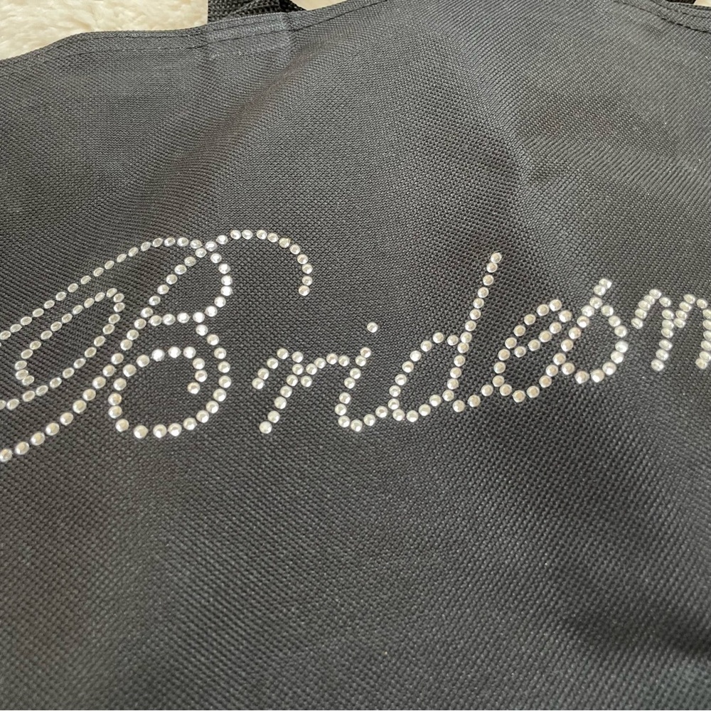 Elevate Your Bridal Party with Our 12x18 Rhinestone Bridesmaid Tote Bag in Black - Picture 5 of 7